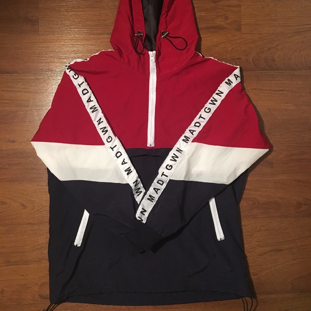 Fashion collection red white and blue windbreaker